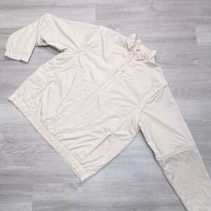 Walter Hagen Mens XL Convertible Golf Jacket Zip Off Sleeves Cream Quarter Zip